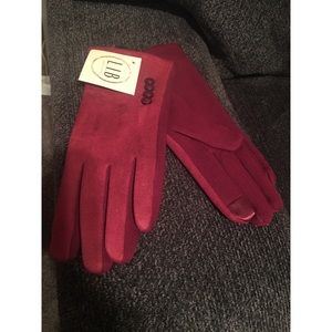 Burgundy gloves